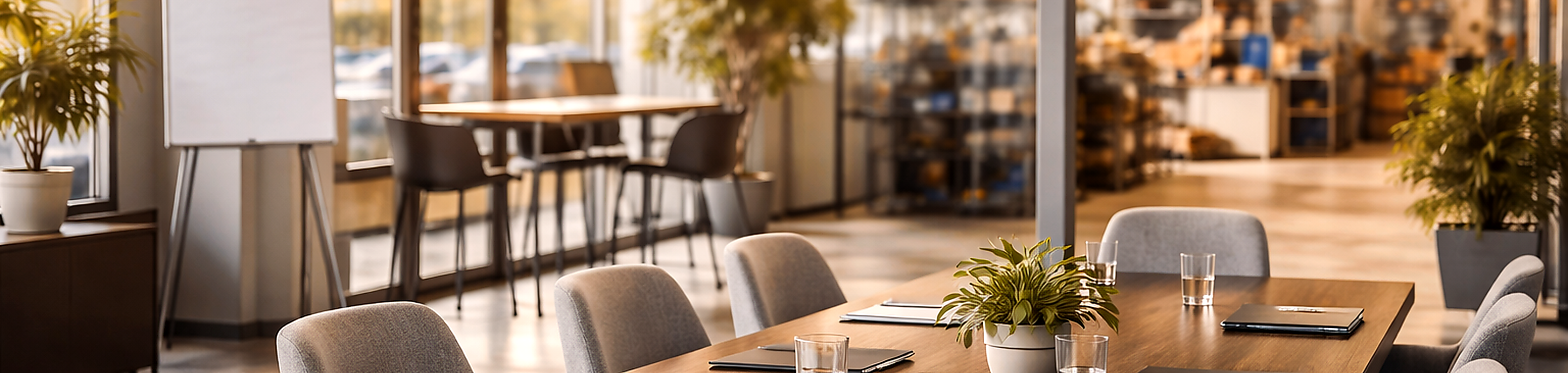 Moderne Besprechungszone mit Konferenztisch