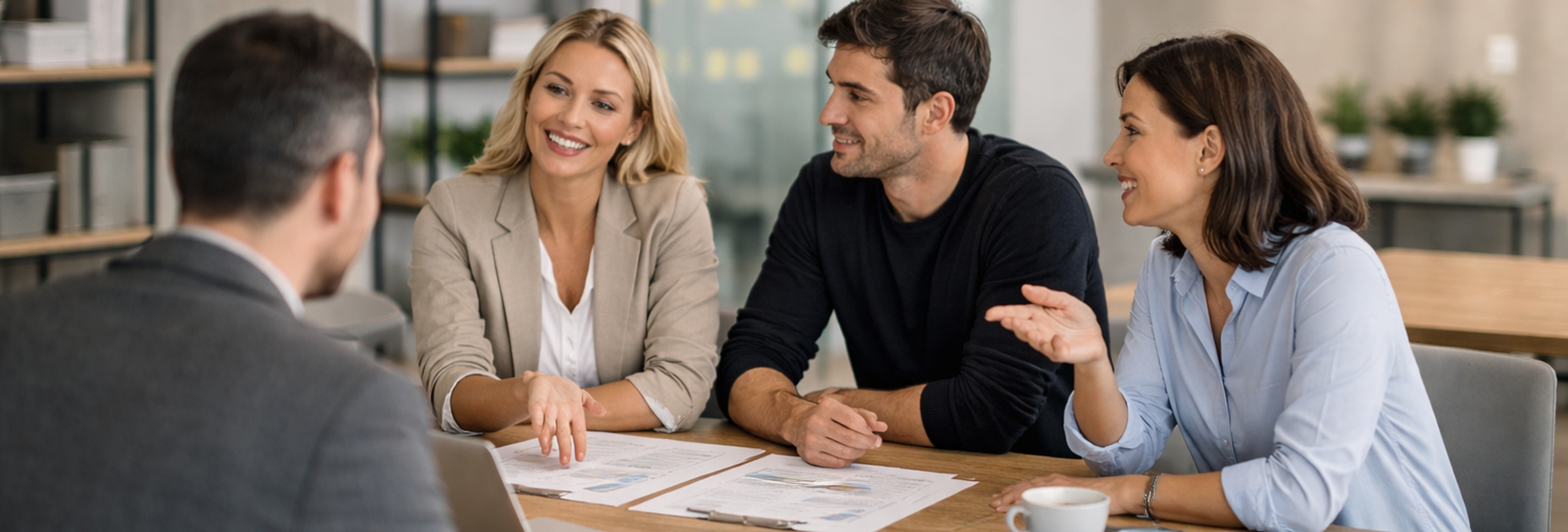 Beratungsgespräch im modernen Büro – Versicherungsmakler im Einsatz